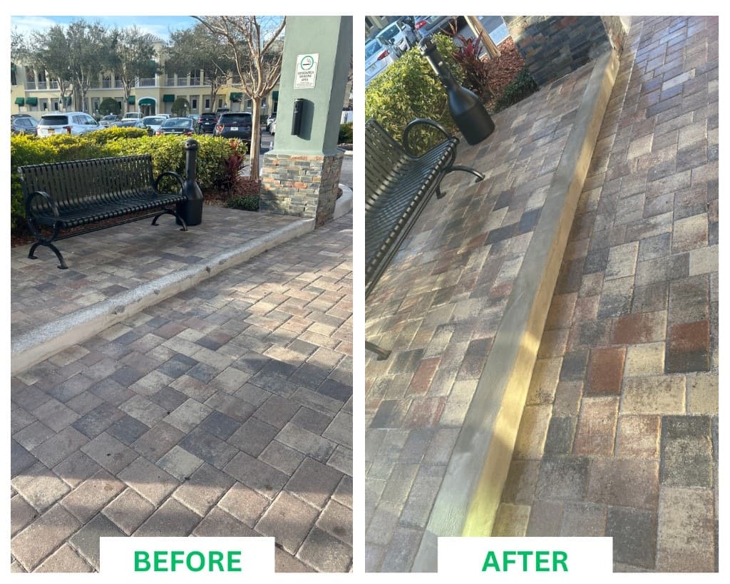 Commercial Paver Walkway Cleaning